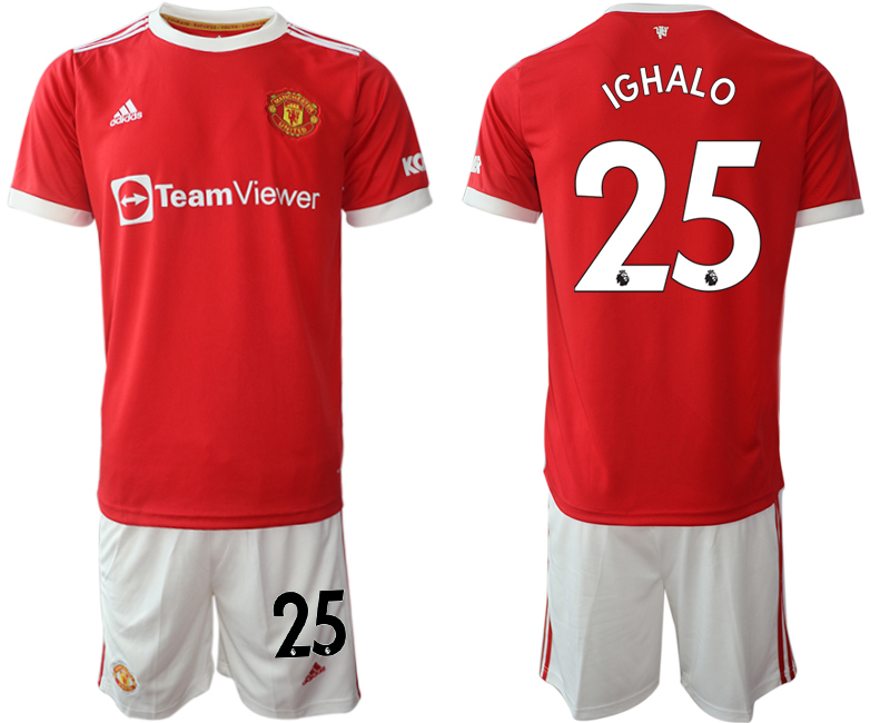 Men 2021-2022 Club Manchester United home red #25 Adidas Soccer Jersey